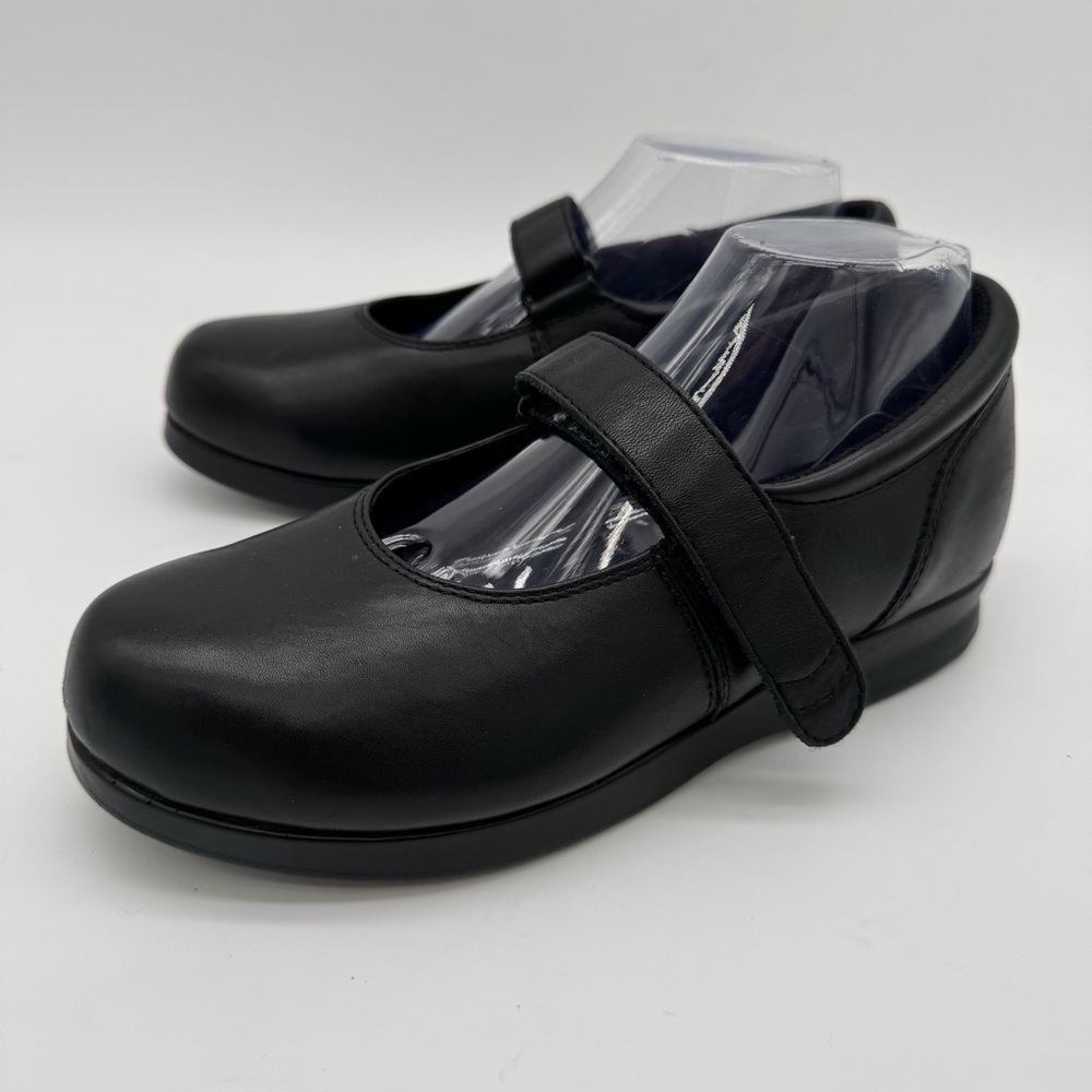 Drew Bloom Black Leather Adjustable Mary Jane Loafer Size 8.5 M